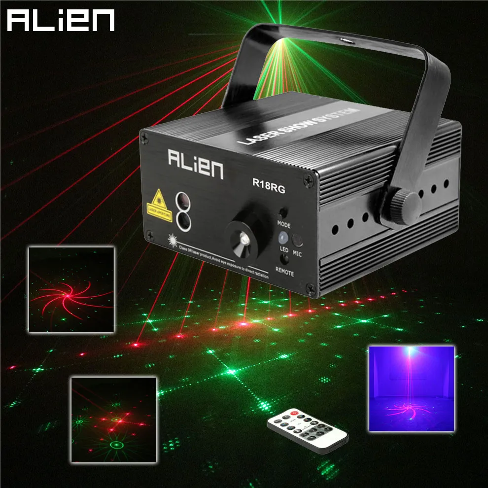 ALIEN Mini RG 18 Patterns Remote Laser Stage Lighting Effect DJ Disco Party Dance Holiday Xmas Led Blue Laser Projector Light
ALIEN Mini RG 18 Patterns Remote Laser Stage Lighting Effect DJ Disco Party Dance Holiday Xmas Led Blue Laser Projector Light