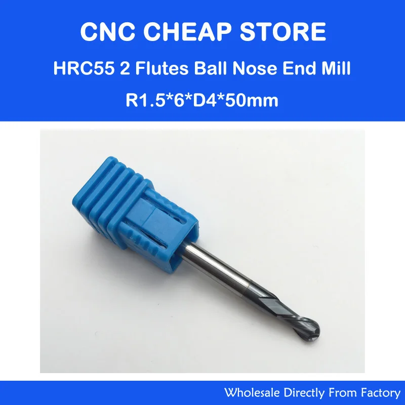 5PCS HRC55 4*3*6*50mmTungsten Steel Carbide double flute End Mill Bit Milling Cutter Tools Ball Nose CNC Router R1.5MM
5PCS HRC55 4*3*6*50mmTungsten Steel Carbide double flute End Mill Bit Milling Cutter Tools Ball Nose CNC Router R1.5MM