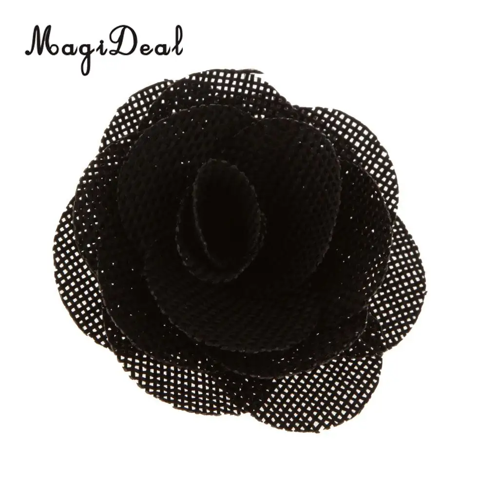 MagiDeal 10pcs/Lot 6.5cm Rustic Flower Rose Wedding Burlap Hessian Jute Vintage Decor Bride Bridegroom Corsage Wedding Supplies