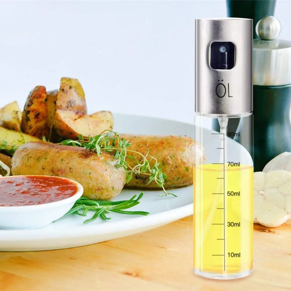 Oil Sprayer Dispenser Premium 304 Stainless Steel Grilling Olive Oil glass Bottle 100ml for Cooking /Salad /Bread Bak
Oil Sprayer Dispenser Premium 304 Stainless Steel Grilling Olive Oil glass Bottle 100ml for Cooking /Salad /Bread Bak