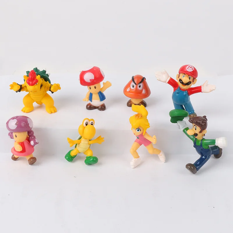 8PCS 3-5cm mini mario bros running Luigi yoshi Bowser toad figure action toy PVC Super mario Gashapon model kids collection
8PCS 3-5cm mini mario bros running Luigi yoshi Bowser toad figure action toy PVC Super mario Gashapon model kids collection