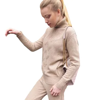 MVGIRLRU soft wool Knitted suit autumn winter Women's Tracksuits Twist knitting turtleneck sweater pant two piece sets plus size
MVGIRLRU soft wool Knitted suit autumn winter Women's Tracksuits Twist knitting turtleneck sweater pant two piece sets plus size