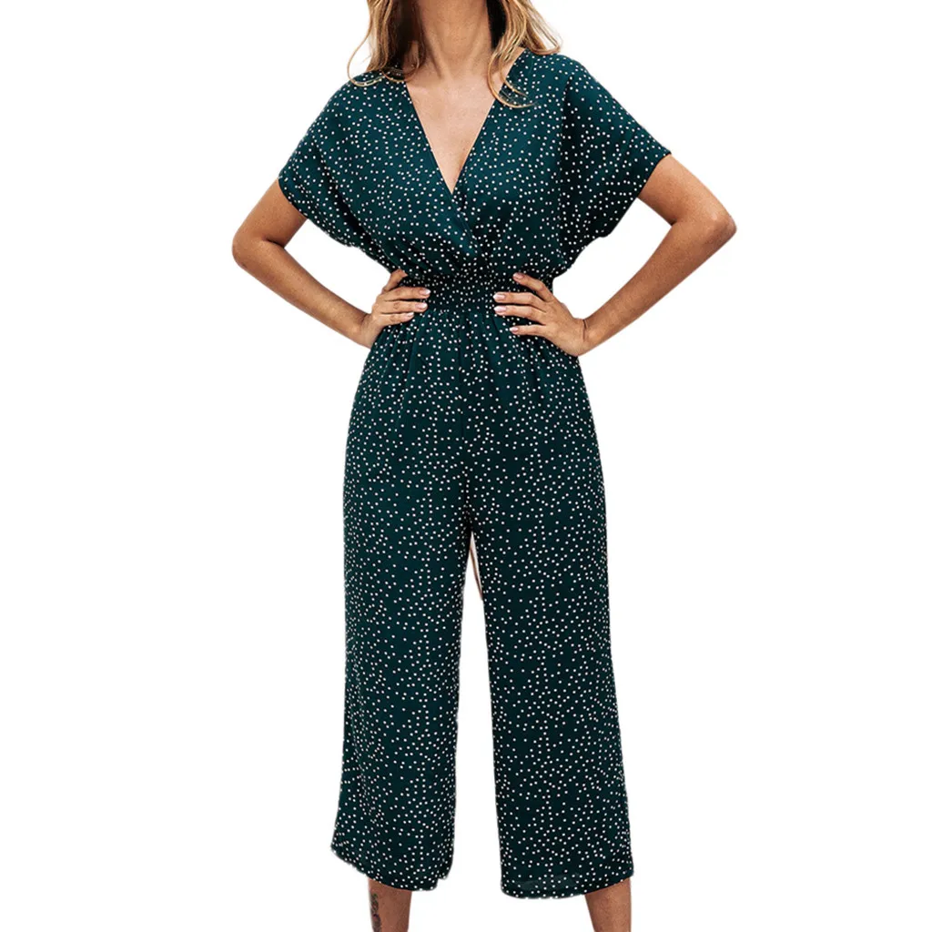 FREE OSTRICH Women Summer Pockets V-Neck Short Sleeve Dot Printing Rompers Jumpsuit Playsuit Fashion Jumpsuits For Women 2019
FREE OSTRICH Women Summer Pockets V-Neck Short Sleeve Dot Printing Rompers Jumpsuit Playsuit Fashion Jumpsuits For Women 2019