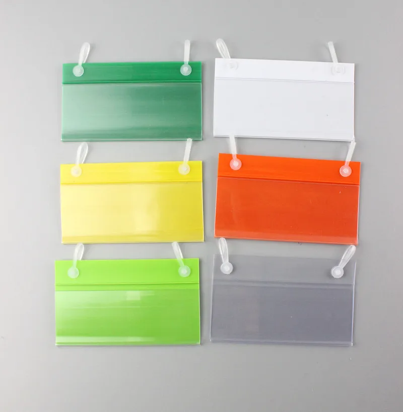 100 pcs POP Clear PVC Price Tag Label Display Holder Hanging buckle on Mesh Rack Basket Shelf label holder strip
100 pcs POP Clear PVC Price Tag Label Display Holder Hanging buckle on Mesh Rack Basket Shelf label holder strip