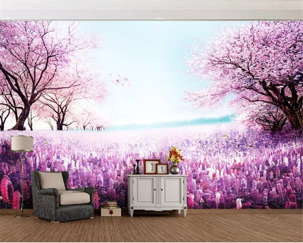 beibehang Custom wallpaper mural Purple romantic lavender cherry tree TV background wall decorative painting 3d wallpaper behang
beibehang Custom wallpaper mural Purple romantic lavender cherry tree TV background wall decorative painting 3d wallpaper behang