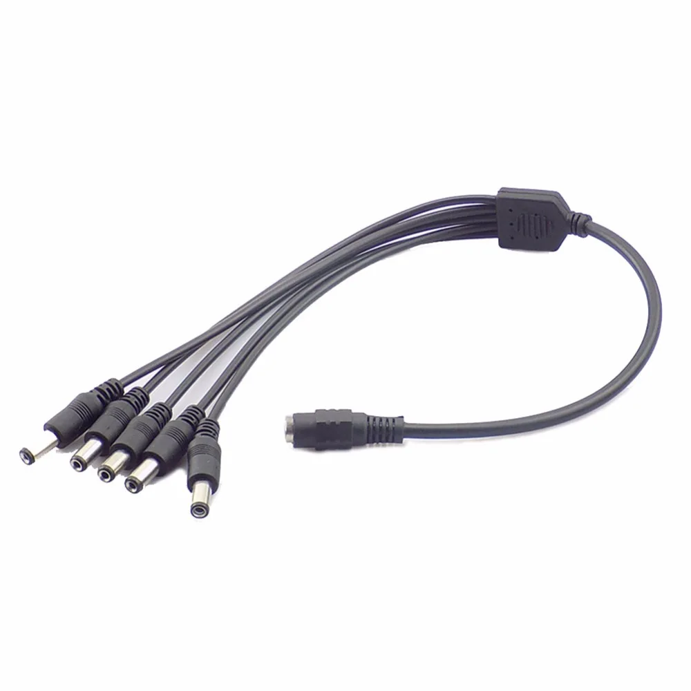 1 Female to 5 Male DC Power jack Adapter Splitter Plug Cable Connector way 12V Supply for CCTV Camera led strip 5.5mm*2.1mm |
