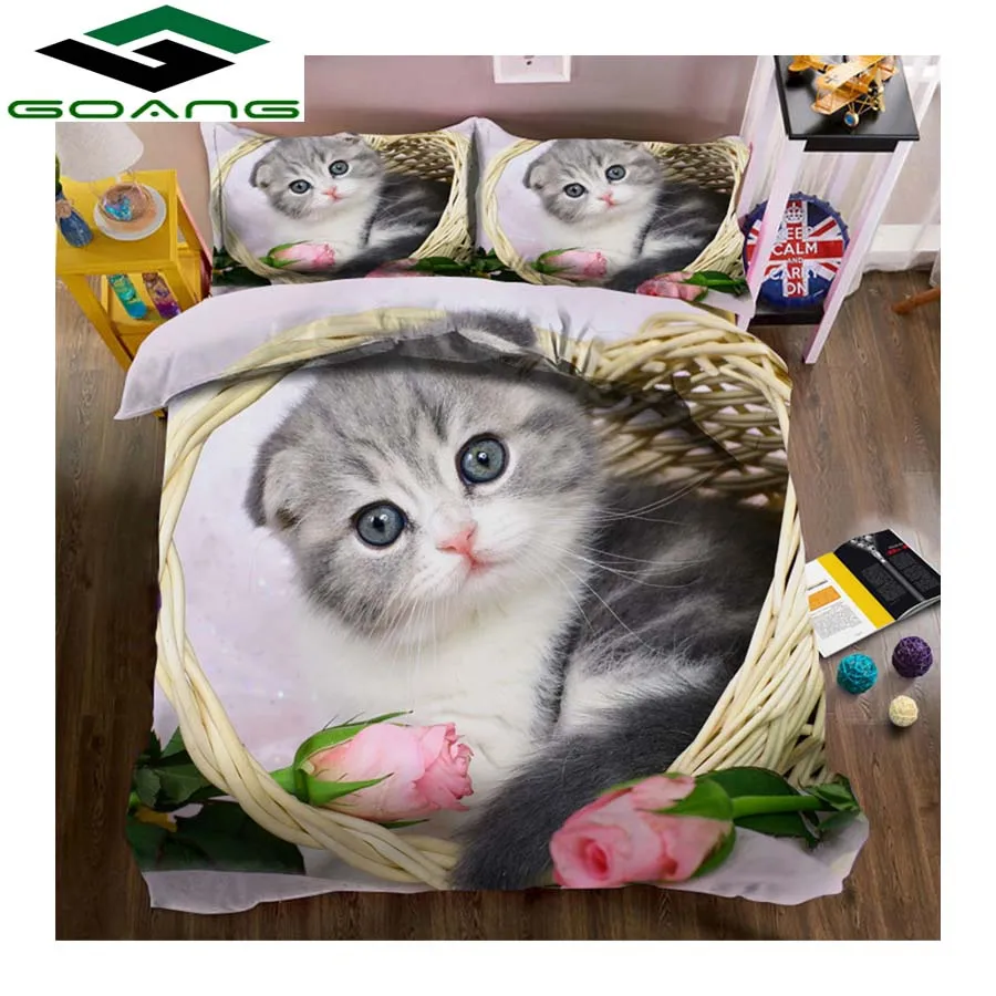 GOANG Hotel bedding set 3d digital printing bed sheet duvet cover pillow case 3pcs kids bedding set Rose cat home textiles
GOANG Hotel bedding set 3d digital printing bed sheet duvet cover pillow case 3pcs kids bedding set Rose cat home textiles