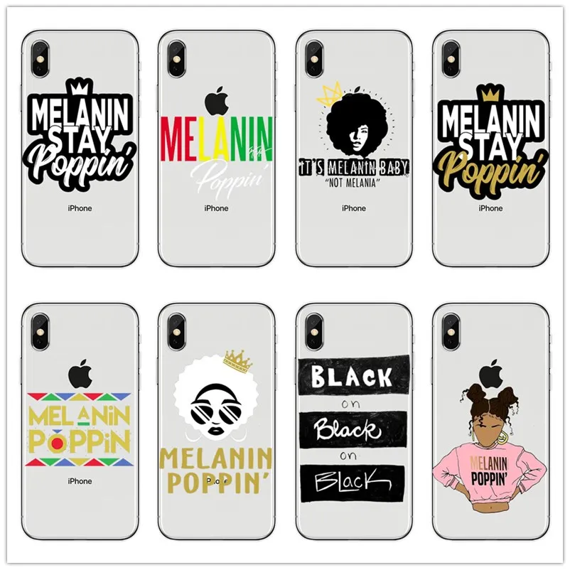 Чехол для телефона Melanin Poppin Queen iPhone 7 5S SE 6s 8Plus Художественный Черный волшебный рок
