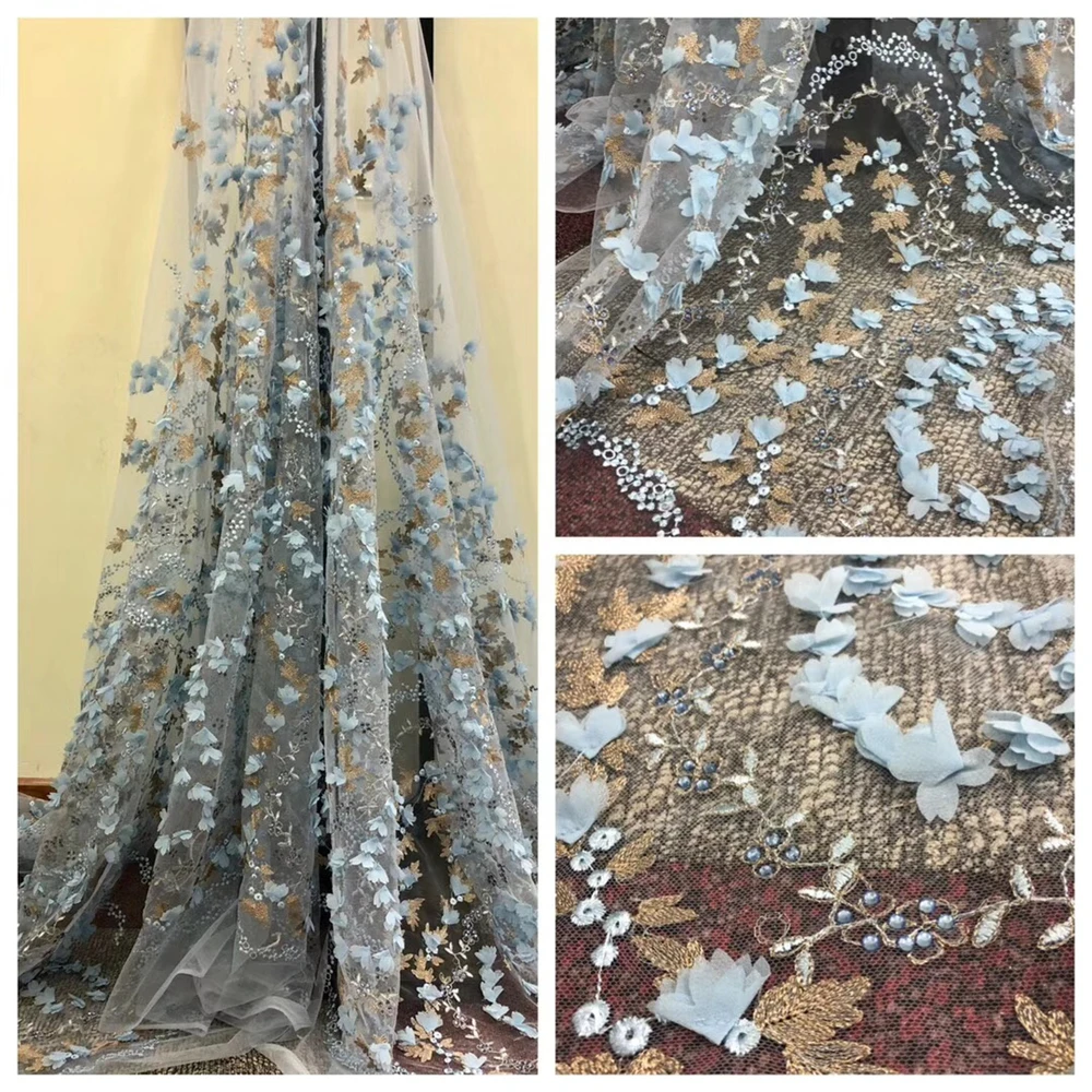 Latest Bridal Lace Fabric With 3d Flower High Quality 3d Lace Fabric For Wedding sky blue African Lace Fabric With Beads
Latest Bridal Lace Fabric With 3d Flower High Quality 3d Lace Fabric For Wedding sky blue African Lace Fabric With Beads