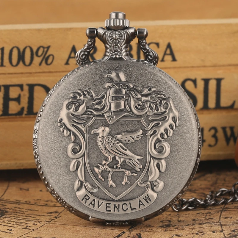 Retro Silver Grey Ravenclaw Hogwarts College Quartz Pocket Watch Analog Pendant Necklace Clock Gifts for Men Women
Retro Silver Grey Ravenclaw Hogwarts College Quartz Pocket Watch Analog Pendant Necklace Clock Gifts for Men Women