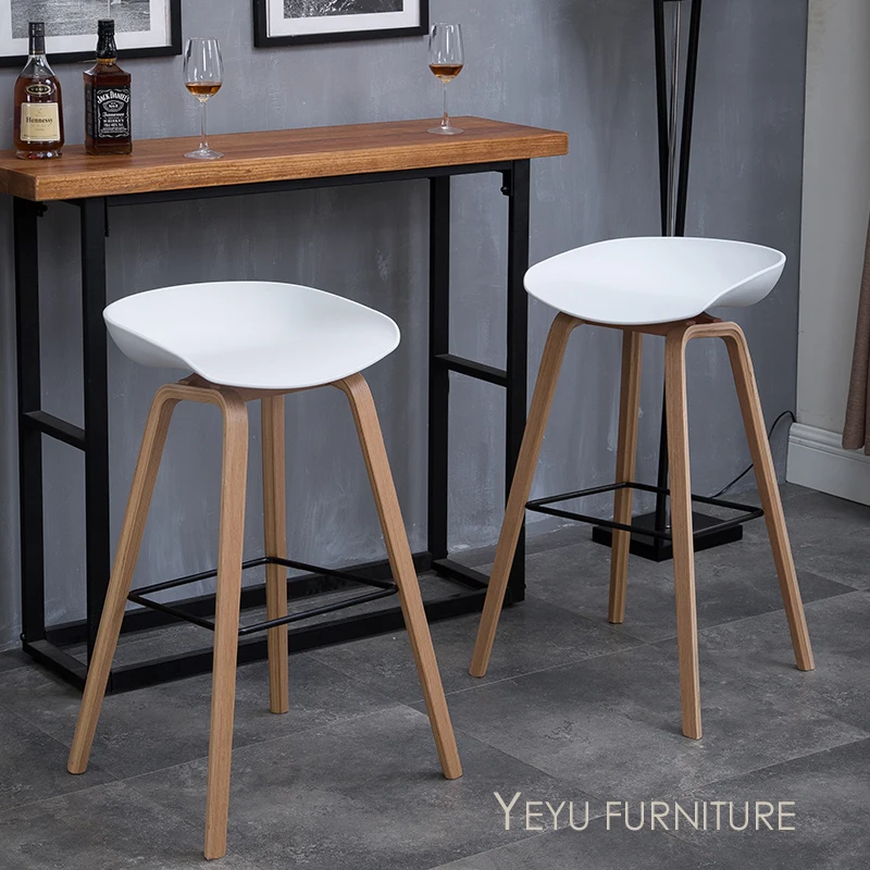 Современный дизайн стул из твердой древесины и полипропилена пластиковый
