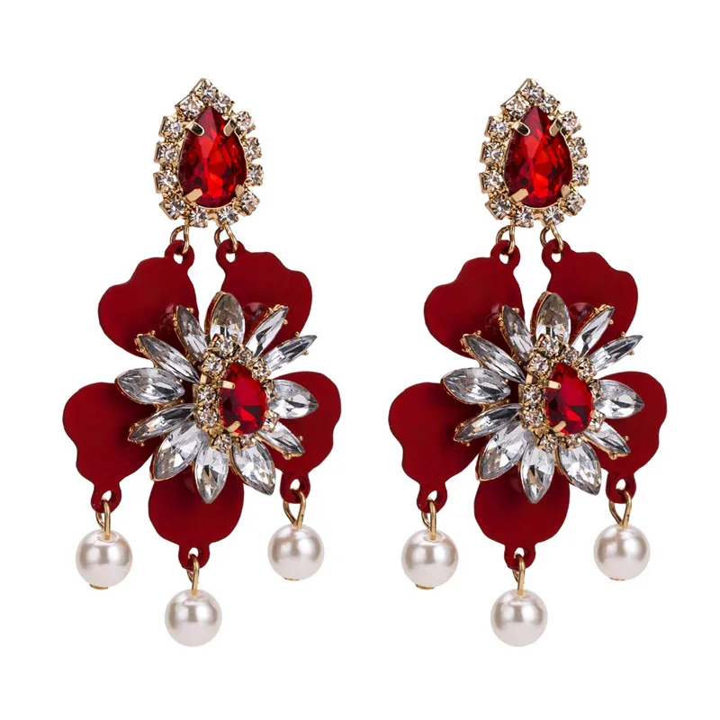 Lubov Big Elegant Crystal Flower Drop Earrings Rhinestone Decoration Imitation Pearl Dangle Earrings Luxury Women Party Jewelry
Lubov Big Elegant Crystal Flower Drop Earrings Rhinestone Decoration Imitation Pearl Dangle Earrings Luxury Women Party Jewelry