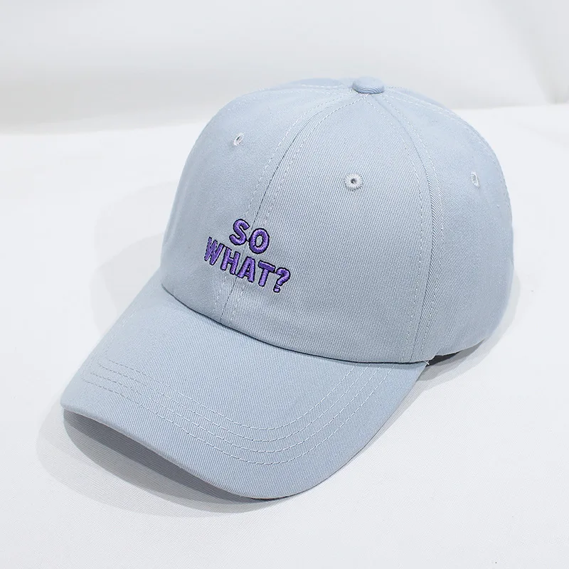 Cotton So what letter embroidery Baseball Cap Adjustable Snapback cap for men and women 29
Cotton So what letter embroidery Baseball Cap Adjustable Snapback cap for men and women 29