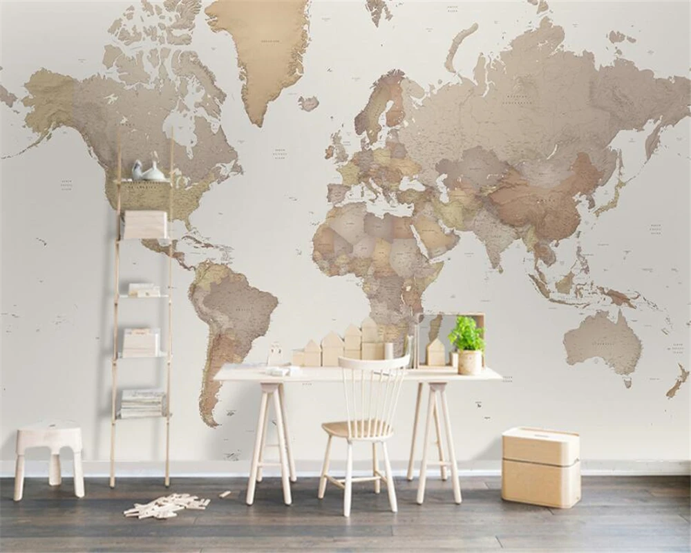 Beibehang Custom wallpaper murals European minimalist retro world map background wall painting wallpaper for living room
Beibehang Custom wallpaper murals European minimalist retro world map background wall painting wallpaper for living room