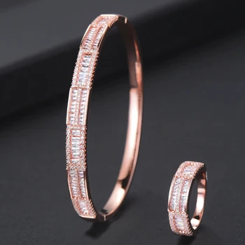 Paved Full Austrian crystal Shiny Charm 3 Colors Bangle Ring Jewelry Sets for Women Wedding Engagement Prom Party Accessories
Paved Full Austrian crystal Shiny Charm 3 Colors Bangle Ring Jewelry Sets for Women Wedding Engagement Prom Party Accessories