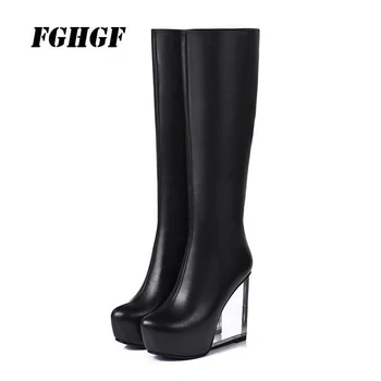 Fashion invisible wedge Full leather high boots Super high heel leather boots for women 2018 new autumn and winter boots33-41
Fashion invisible wedge Full leather high boots Super high heel leather boots for women 2018 new autumn and winter boots33-41