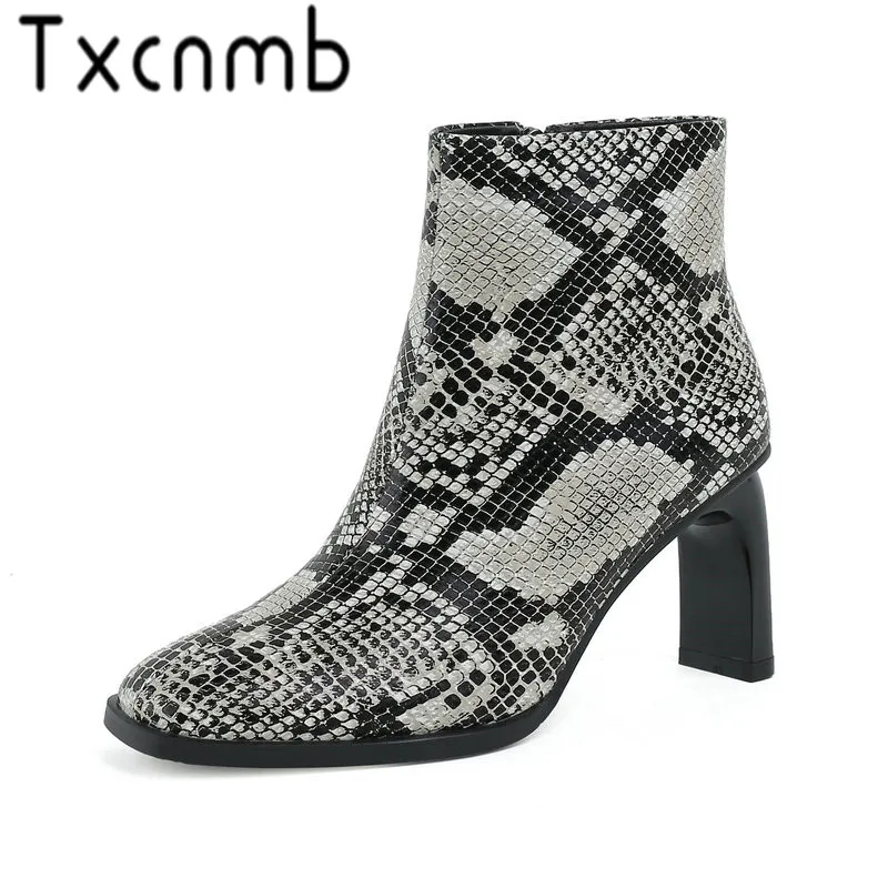 TXCNMB 2019 Boots Women Ankle Boots for Women Winter Genuine Leather High Heel Shoes Woman Pointed Toe Zipper Size 34-43
TXCNMB 2019 Boots Women Ankle Boots for Women Winter Genuine Leather High Heel Shoes Woman Pointed Toe Zipper Size 34-43