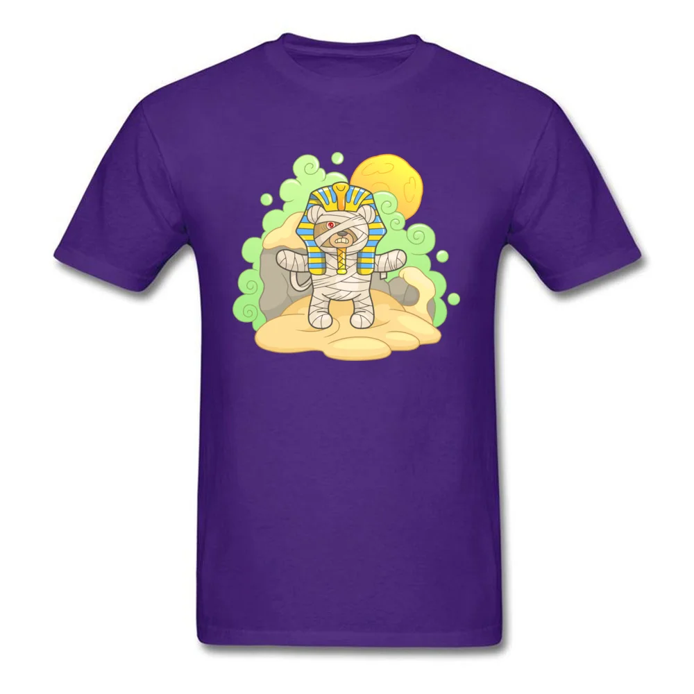 Mummy teddy bear Normal Summer Fall 100% Cotton O-Neck Men Tops Shirt Funny Tops Tees Graphic Short Sleeve Tshirts Mummy teddy bear purple