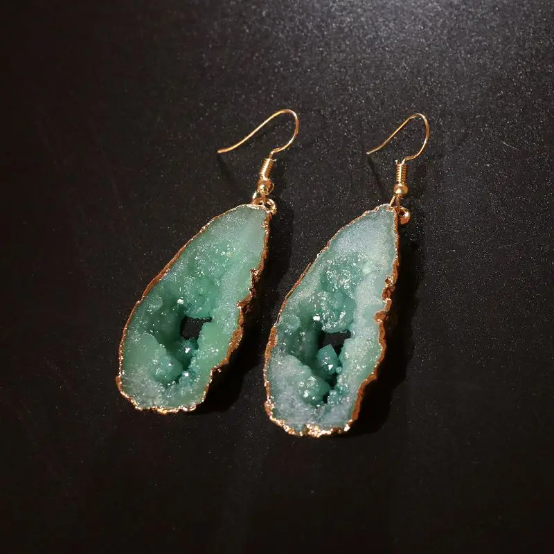 Fish hook hanger Irregular Natural Druzy Slice Fish Hook Drop Dangle Earrings Women
Fish hook hanger Irregular Natural Druzy Slice Fish Hook Drop Dangle Earrings Women