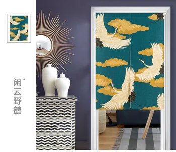 Japanese Chinese Noren Embellished Portiere Cloud and Crane Thicken Door Curtain Japan Hangings for Living Room Kitchen House 
Japanese Chinese Noren Embellished Portiere Cloud and Crane Thicken Door Curtain Japan Hangings for Living Room Kitchen House