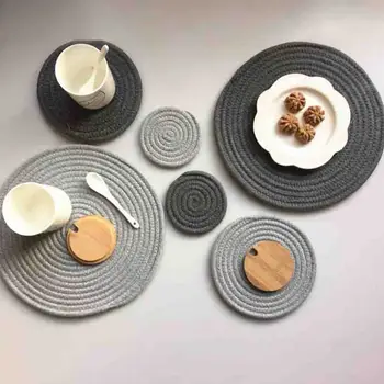 3Pcs/Lot Placemat Pad Coasters Kitchen Table Mats Cotton Knitting Bowl Mats Padding Mat Insulation Pad Round Placemats Hand-made
3Pcs/Lot Placemat Pad Coasters Kitchen Table Mats Cotton Knitting Bowl Mats Padding Mat Insulation Pad Round Placemats Hand-made