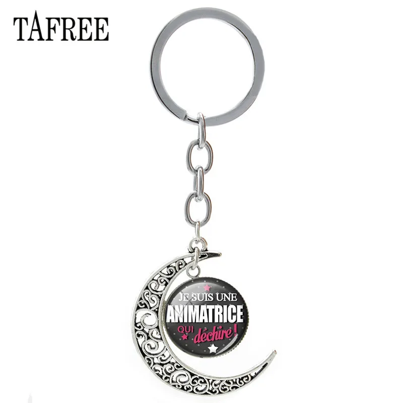 TAFREE Fashion French Letter Merci Maitresse Moon Pendant Key Chain Ring "Je Suis Une Maman Qui Dechire"keychain CT274
TAFREE Fashion French Letter Merci Maitresse Moon Pendant Key Chain Ring "Je Suis Une Maman Qui Dechire"keychain CT274