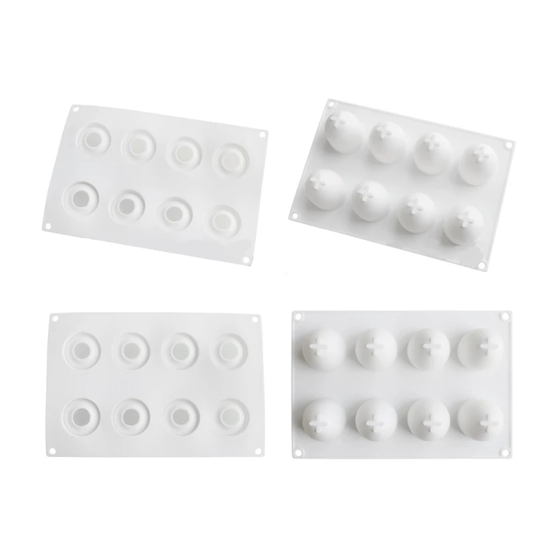 8 Grid Silicone 3D Egg Shape Mould Chocolate Easter Eggs Truffle Mousse Mold New DIY