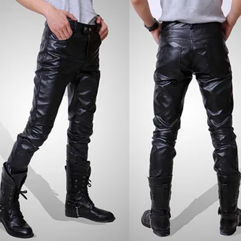 1Pcs Tight pants Casual pants Men's leather pants Locomotive leather pants Men's Leather Trousers pants Fashion Hip Hop 
1Pcs Tight pants Casual pants Men's leather pants Locomotive leather pants Men's Leather Trousers pants Fashion Hip Hop