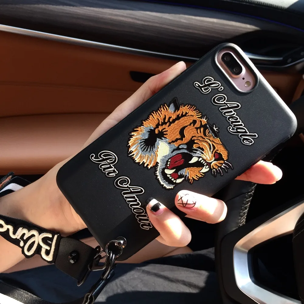 Luxury Bee tiger Phone case for iPhone 6 s 6s 7 8 Plus Fashion Lanyard Strap Soft TPU Cover for iPhone 6 6sPlus 7 7Plus 8 8Plus
Luxury Bee tiger Phone case for iPhone 6 s 6s 7 8 Plus Fashion Lanyard Strap Soft TPU Cover for iPhone 6 6sPlus 7 7Plus 8 8Plus