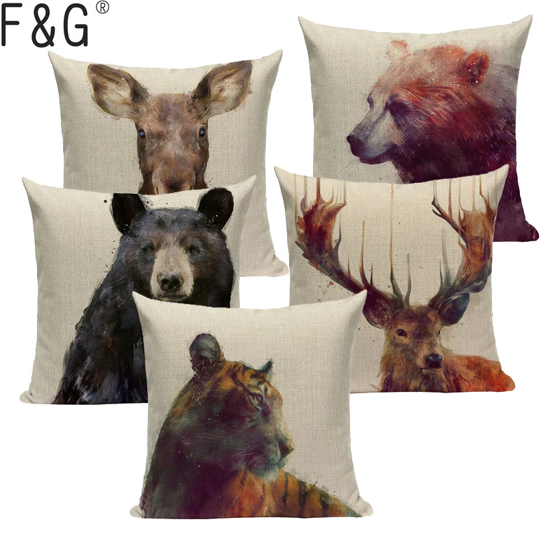Animal Cushion Cover Animal World Series Cotton Linen Lion Owl Rabbit Wolf Sofa Decor 45Cmx45Cm Square Printing Pillow Cover
Animal Cushion Cover Animal World Series Cotton Linen Lion Owl Rabbit Wolf Sofa Decor 45Cmx45Cm Square Printing Pillow Cover
