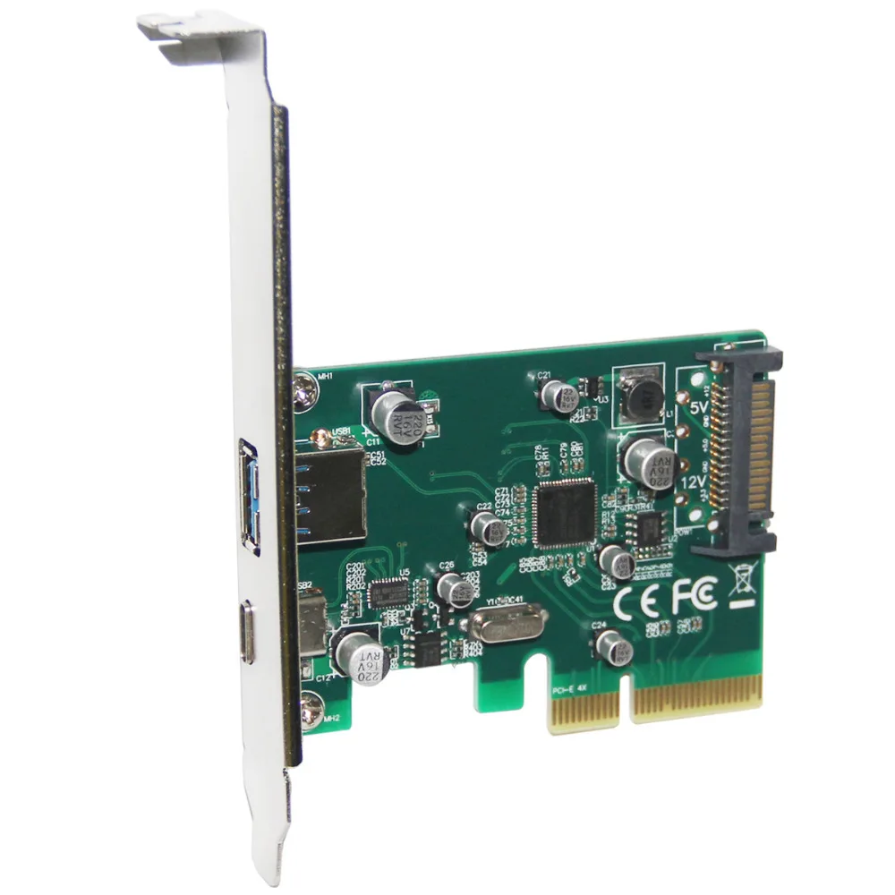 2 порта USB 3 1 Type-A + Type-C PCI экспресс-карта PCIe низкопрофильный кронштейн pci-e 4x к 3.1 Type A и