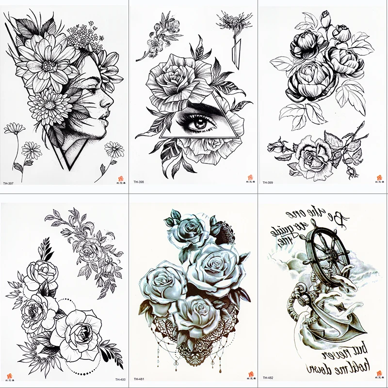 Black Flower Body Art Waterproof Temporary Tatoo Sexy Thigh Arm Tattoos Rose For Woman Flash Tattoo Stickers
Black Flower Body Art Waterproof Temporary Tatoo Sexy Thigh Arm Tattoos Rose For Woman Flash Tattoo Stickers