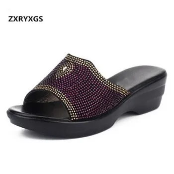 New Fashion Rhinestone Shoes Women Summer Sandals Wedges Slippers 2019 Large Size Genuine Leather Shoes Women Sandals Slippers
New Fashion Rhinestone Shoes Women Summer Sandals Wedges Slippers 2019 Large Size Genuine Leather Shoes Women Sandals Slippers