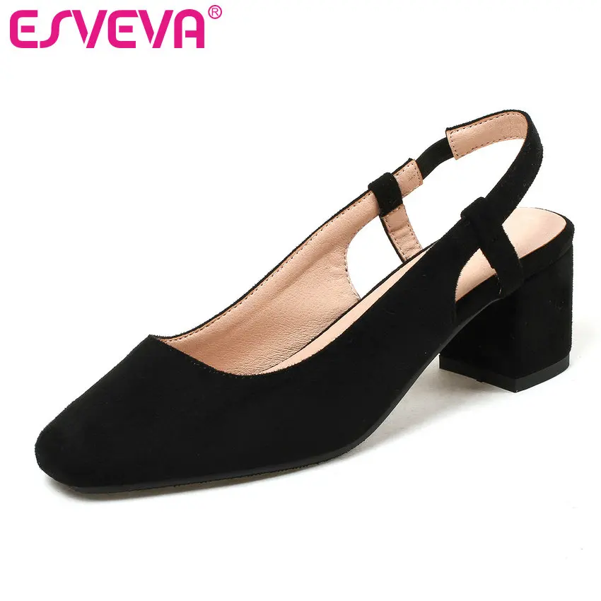 ESVEVA 2019 Women Pumps Flock Square Med Heel Slingback Square Head Elastic Band Elegant Ladies Slip On All Match Size 34-43
ESVEVA 2019 Women Pumps Flock Square Med Heel Slingback Square Head Elastic Band Elegant Ladies Slip On All Match Size 34-43