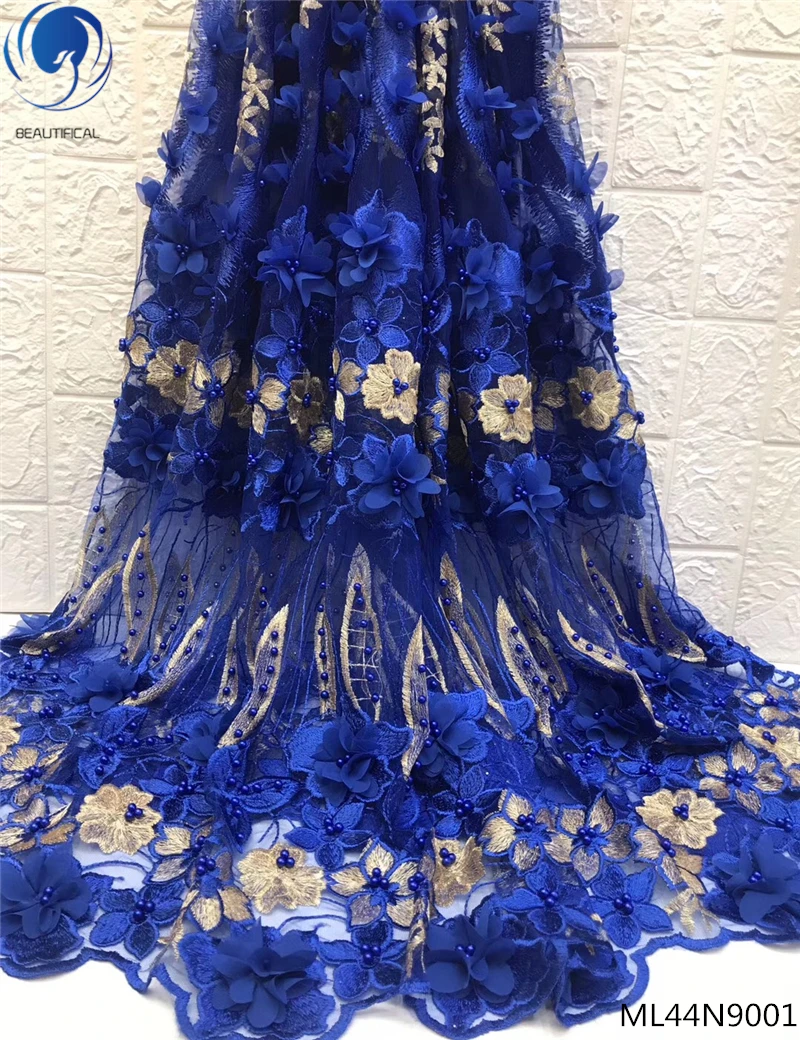 Beautifical 3D flower lace fabrics with beads high quality french tulle laces fabrics dress blue fabrics 5yards ML44N90
Beautifical 3D flower lace fabrics with beads high quality french tulle laces fabrics dress blue fabrics 5yards ML44N90