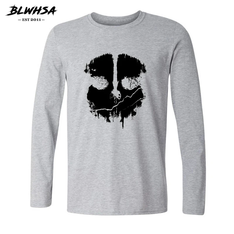 BLWHSA New Arrivals Autumn Winter Specter Skull Head Printed Gray White Men T shirt Cool Fashion Long Sleeves T-shirts For Men
BLWHSA New Arrivals Autumn Winter Specter Skull Head Printed Gray White Men T shirt Cool Fashion Long Sleeves T-shirts For Men