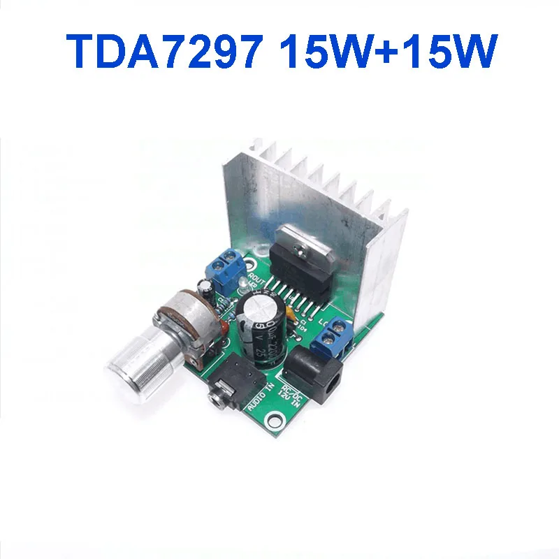 DC12V TDA7297 2x15W Digital Audio Amplifier DIY Kit Dual-Channel AMP Module 3.5mm AUX Audio IN
DC12V TDA7297 2x15W Digital Audio Amplifier DIY Kit Dual-Channel AMP Module 3.5mm AUX Audio IN