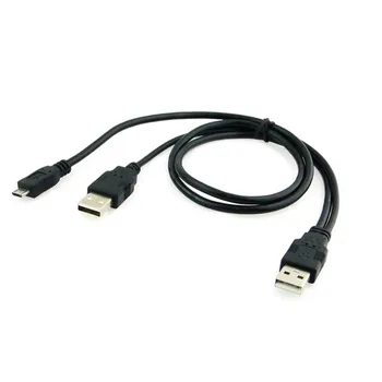 High Quality USB 2.0 two Male to Micro USB 5P Male Y Cable 80cm for external Hard Disk Drive
High Quality USB 2.0 two Male to Micro USB 5P Male Y Cable 80cm for external Hard Disk Drive