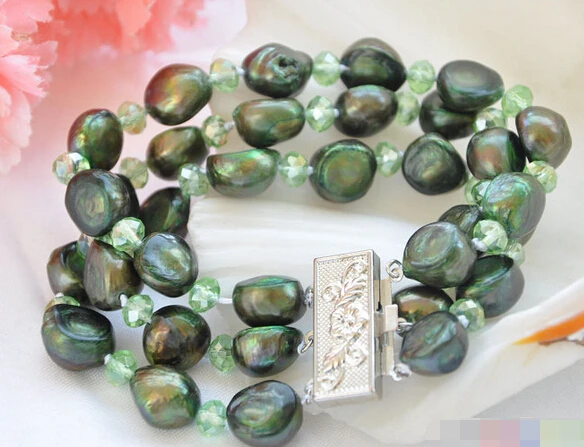 free shipping 01216 3row green baroque freshwater pearl faceted crystal bracelet
free shipping 01216 3row green baroque freshwater pearl faceted crystal bracelet