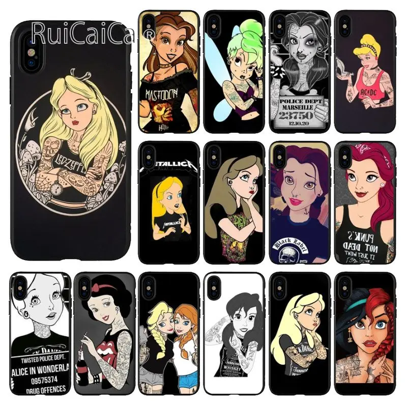 Ruicaica Tattooed princess Alice Ariel Jasmine Black Soft Phone Cover for Apple iPhone 8 7 6 6S Plus X XS MAX 5 5S SE XR Cover
Ruicaica Tattooed princess Alice Ariel Jasmine Black Soft Phone Cover for Apple iPhone 8 7 6 6S Plus X XS MAX 5 5S SE XR Cover