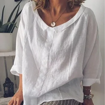 Plain Cotton Linen Long Sleeve Women's Shirts Tops Peter Pan Collar Loose Plus Size Blouses 2019 Summer Casual Loose Shirt Top
Plain Cotton Linen Long Sleeve Women's Shirts Tops Peter Pan Collar Loose Plus Size Blouses 2019 Summer Casual Loose Shirt Top