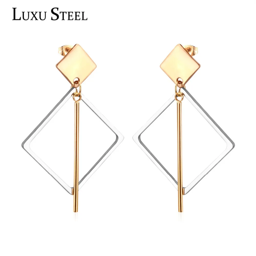 LUXUSTEEL Stainless Steel Geometry Drop Earring Hollow Out Gold Color Dangle Pendientes Earrings For Women Brincos
LUXUSTEEL Stainless Steel Geometry Drop Earring Hollow Out Gold Color Dangle Pendientes Earrings For Women Brincos