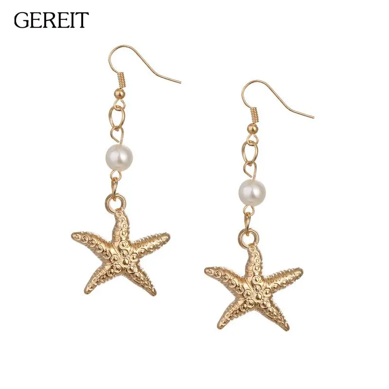 2018 New Fashion Gold Color Metal Starfish Five-pointed Sea Star Earrings For Women Simulated Pearl Earring Party Jewelry Brinco
2018 New Fashion Gold Color Metal Starfish Five-pointed Sea Star Earrings For Women Simulated Pearl Earring Party Jewelry Brinco