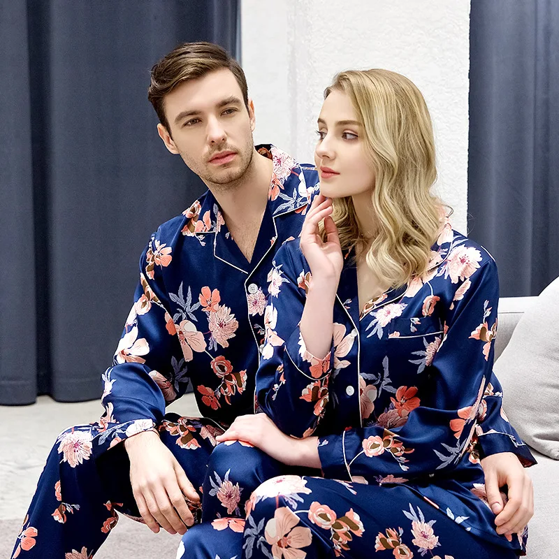 Spring Summer Lovers Satin Pajama Pyjama Set Long Sleeve Sleepwear Print Shirt+Pants Home Wear Casual Nightwear Floral Pijamas
Spring Summer Lovers Satin Pajama Pyjama Set Long Sleeve Sleepwear Print Shirt+Pants Home Wear Casual Nightwear Floral Pijamas