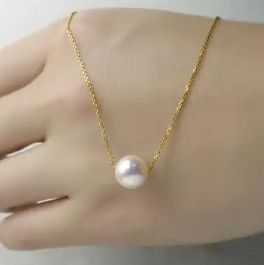 Free shipping 8-9MM Natural White Real Akoya Pearl Floating Pendant Necklace 18 K Yellow Gold
Free shipping 8-9MM Natural White Real Akoya Pearl Floating Pendant Necklace 18 K Yellow Gold