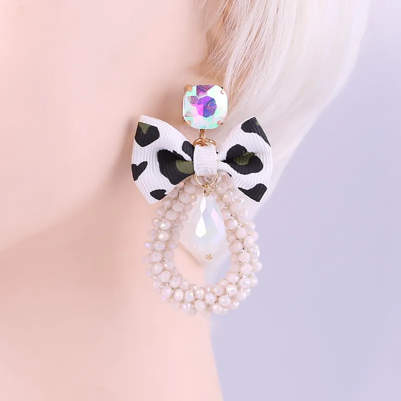 Drop Earrings for woman White AB