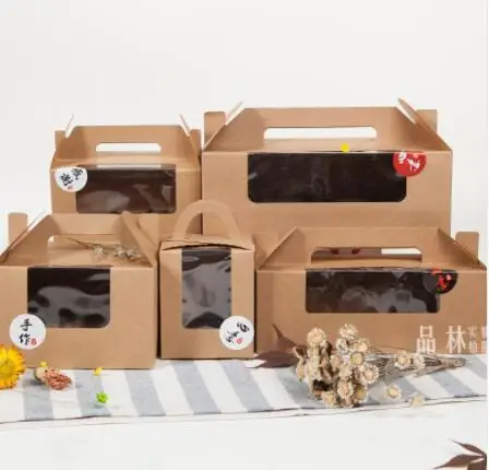 Portable Kraft Paper Single cupcake cake box with window,2 cupcake packaging box with handle,handheld Muffin 6 cupcake craft box
Portable Kraft Paper Single cupcake cake box with window,2 cupcake packaging box with handle,handheld Muffin 6 cupcake craft box