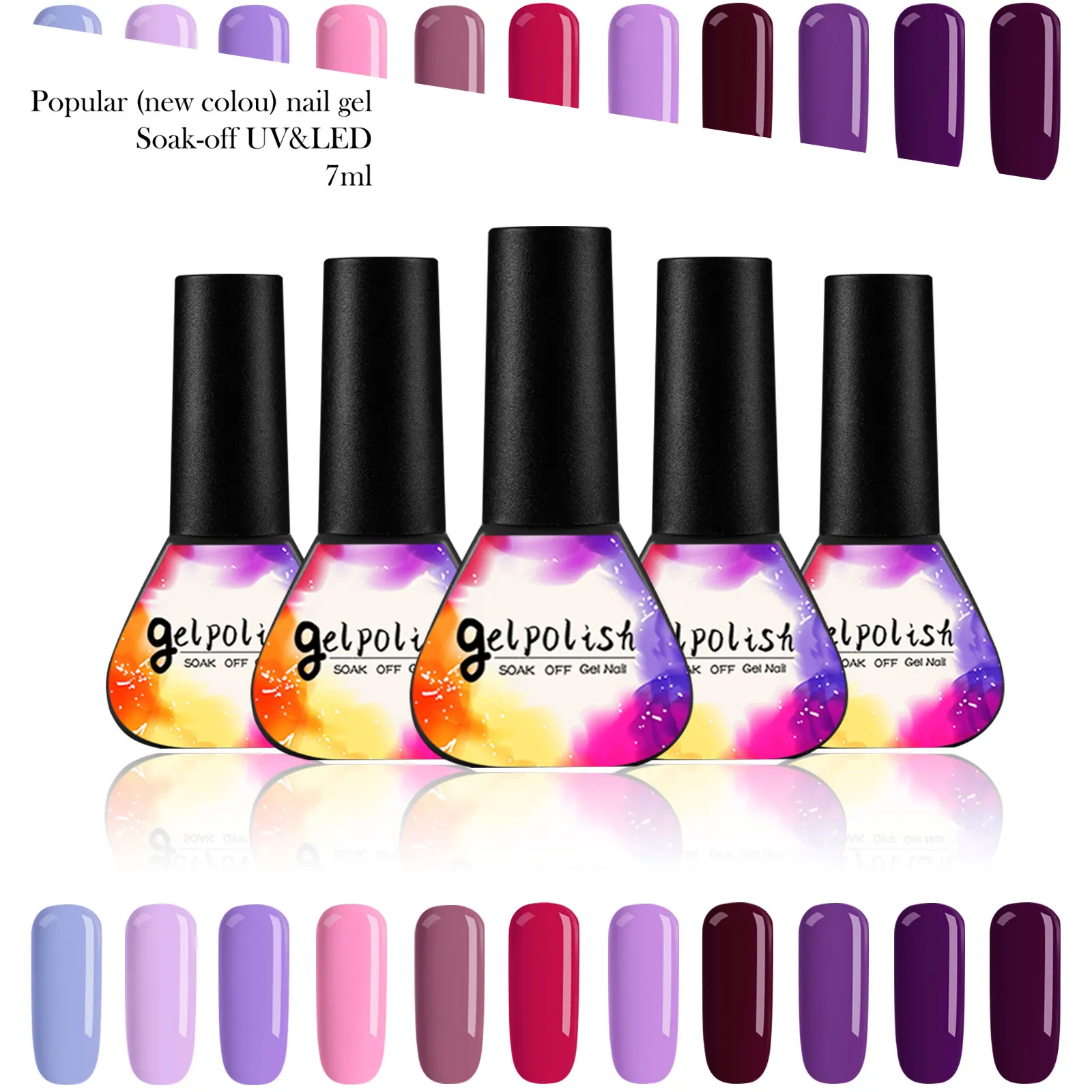 New Gel Nail Polish UV 7ml Purple series Color Gel Polish Soak Off Gel Varnish Lacquer Nail Art Vernis Semi Permanant Base Top
New Gel Nail Polish UV 7ml Purple series Color Gel Polish Soak Off Gel Varnish Lacquer Nail Art Vernis Semi Permanant Base Top