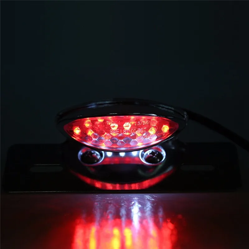Chrome Metal 19 Led Tail Brake Running License Light Plate Motorcycle Dirt Bike 9