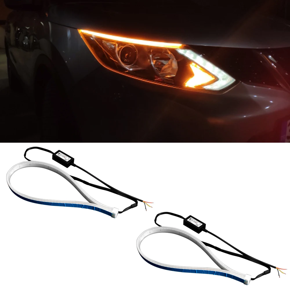 2PCS Flexible LED DRL Strip Daytime Running Lights For Nissan Tiida Qashqai J10 Note Juke Sequential Headlight Turn Signal Light
2PCS Flexible LED DRL Strip Daytime Running Lights For Nissan Tiida Qashqai J10 Note Juke Sequential Headlight Turn Signal Light